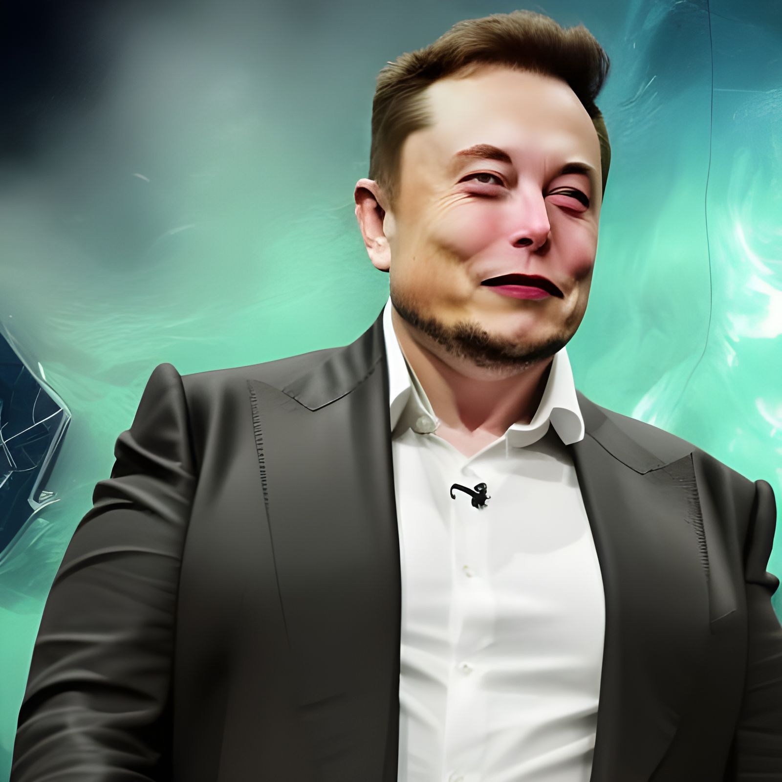 Hyperrealistic Elon Musk as Water-Based Supervillain
