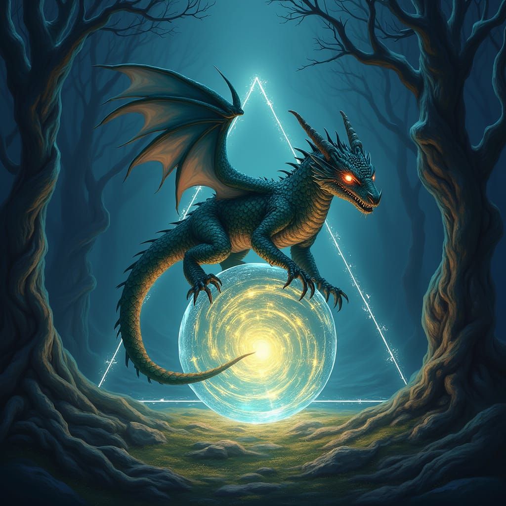 Dragon Radiates Mystical Power Within an Enchanted Forest