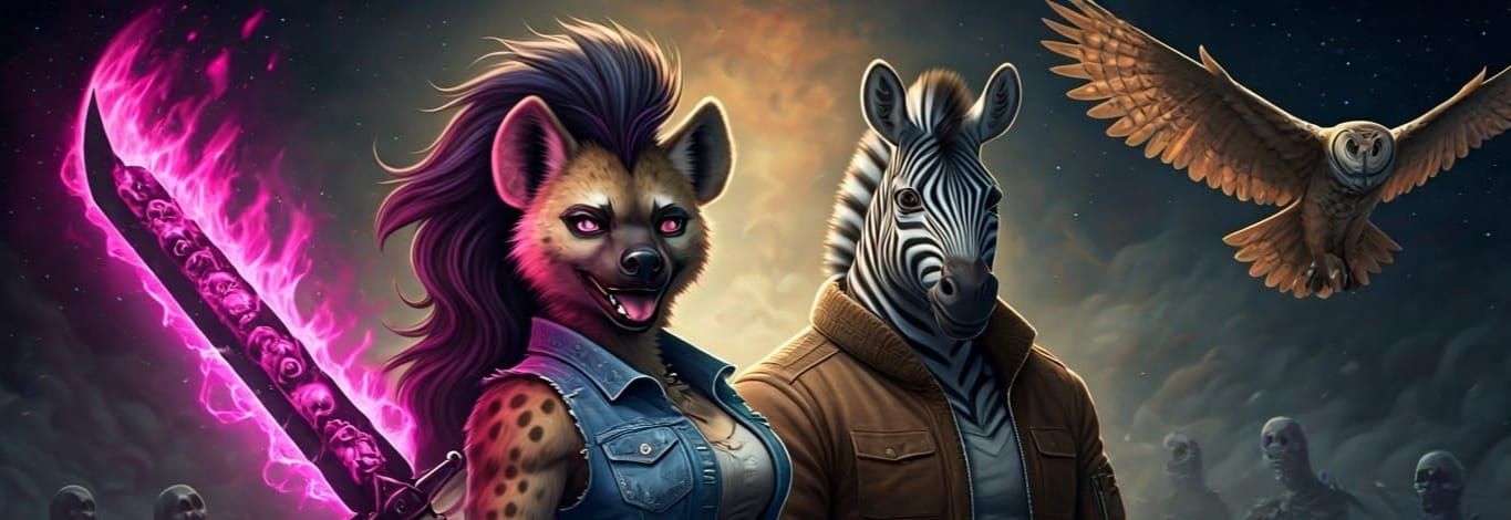 Cyberpunk Goddess Wields Black Claymore in Cosmic Maelstrom