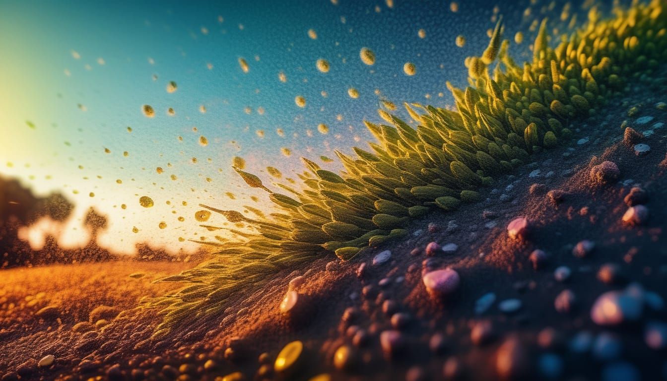 Kinetic Pointillism Image of Summer Feelings