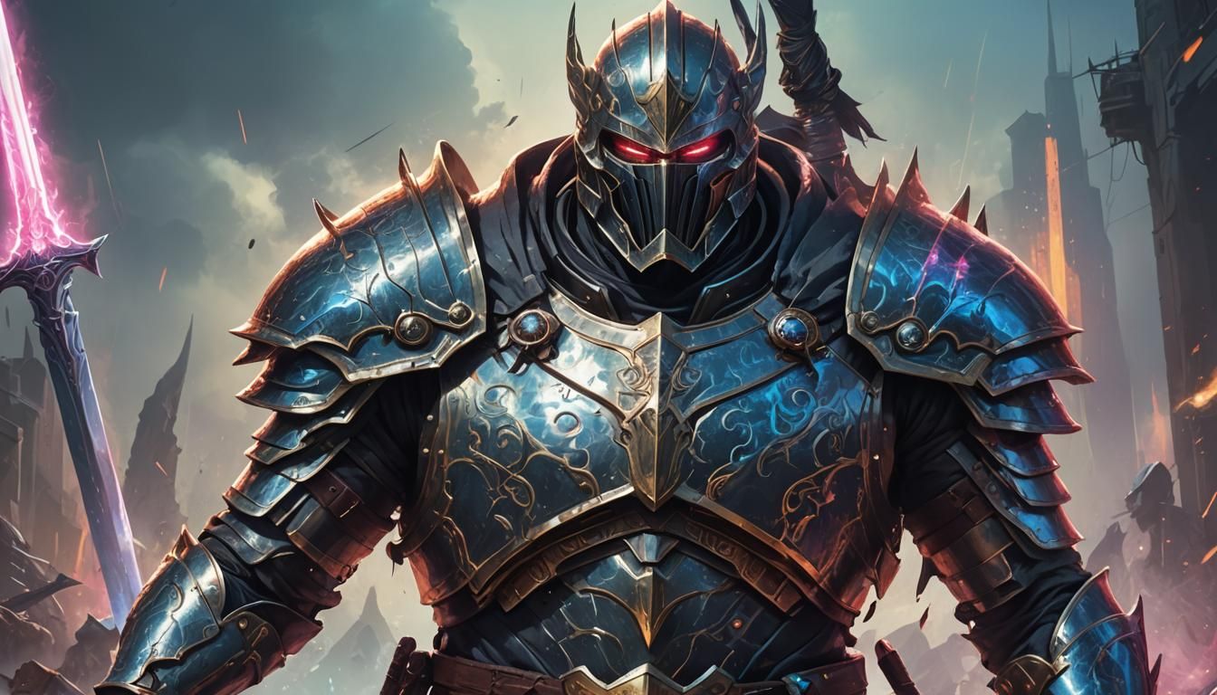 Titan Warrior Knight Portrait in Artgerm Style