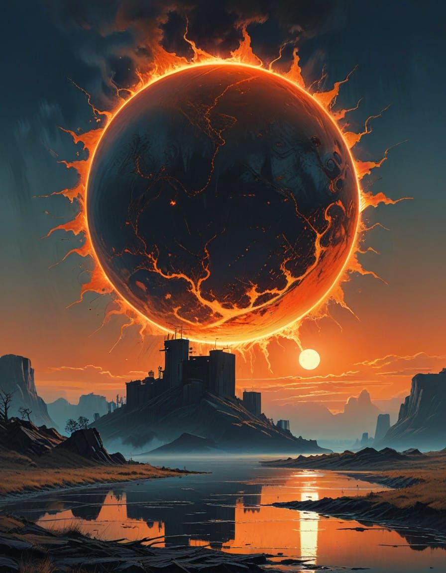 Celestial Orange Sunburst in Vibrant Shades