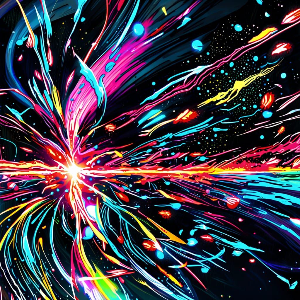 Train Rides Through Space Supernova in Graffiti Art