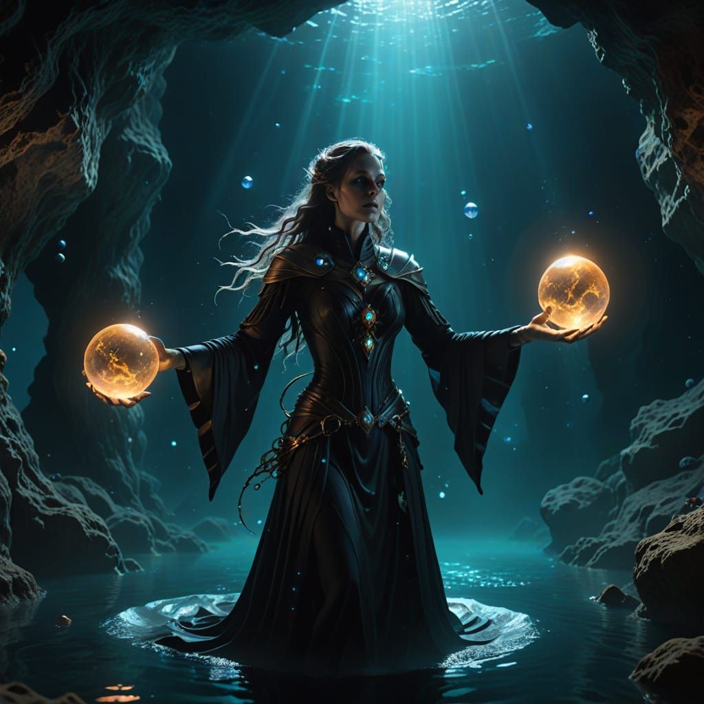 Gothic Space Witch Conjuring Cosmic Energies