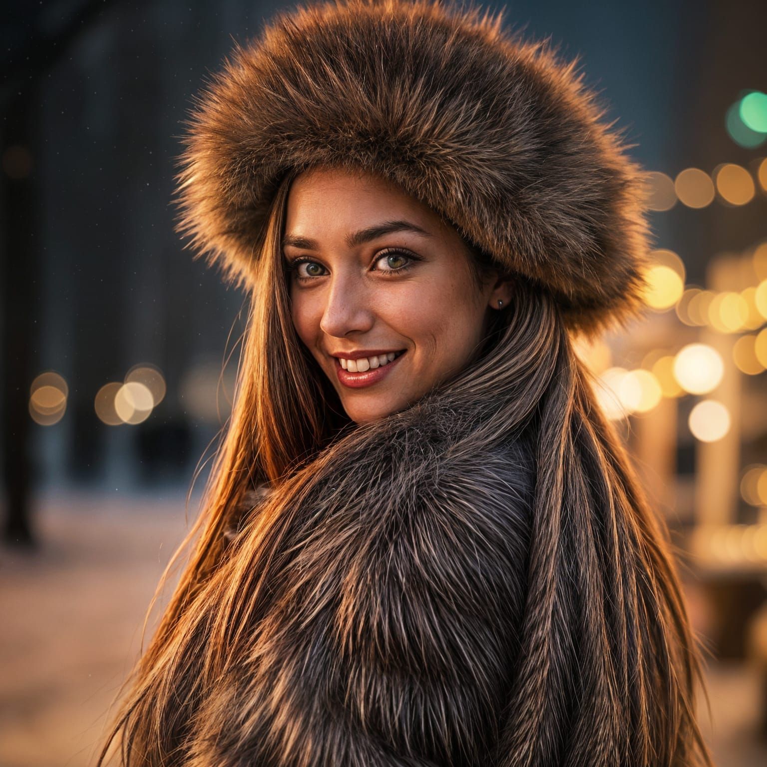 Hyperrealistic Woman in Winter Wonderland