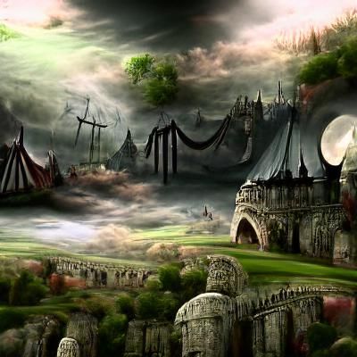 Gothic Circus Fantasy in Detailed Matte Painting
