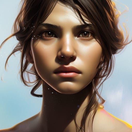 Hyperdetailed Portrait of Cuban Teen in Art Nouveau Style