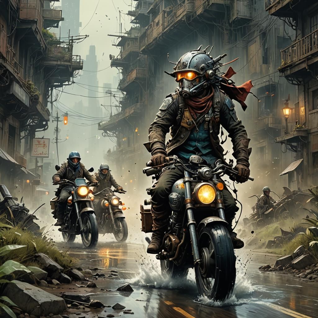 Motorcycle Adventure: Splash Art Fantasy CGI Rendering