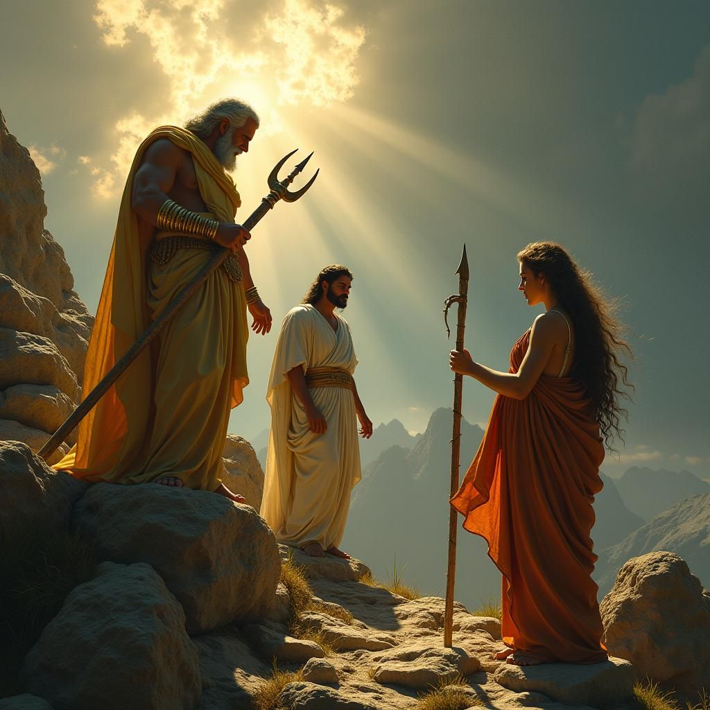 Greek Gods on Olympus Concerned About Wars