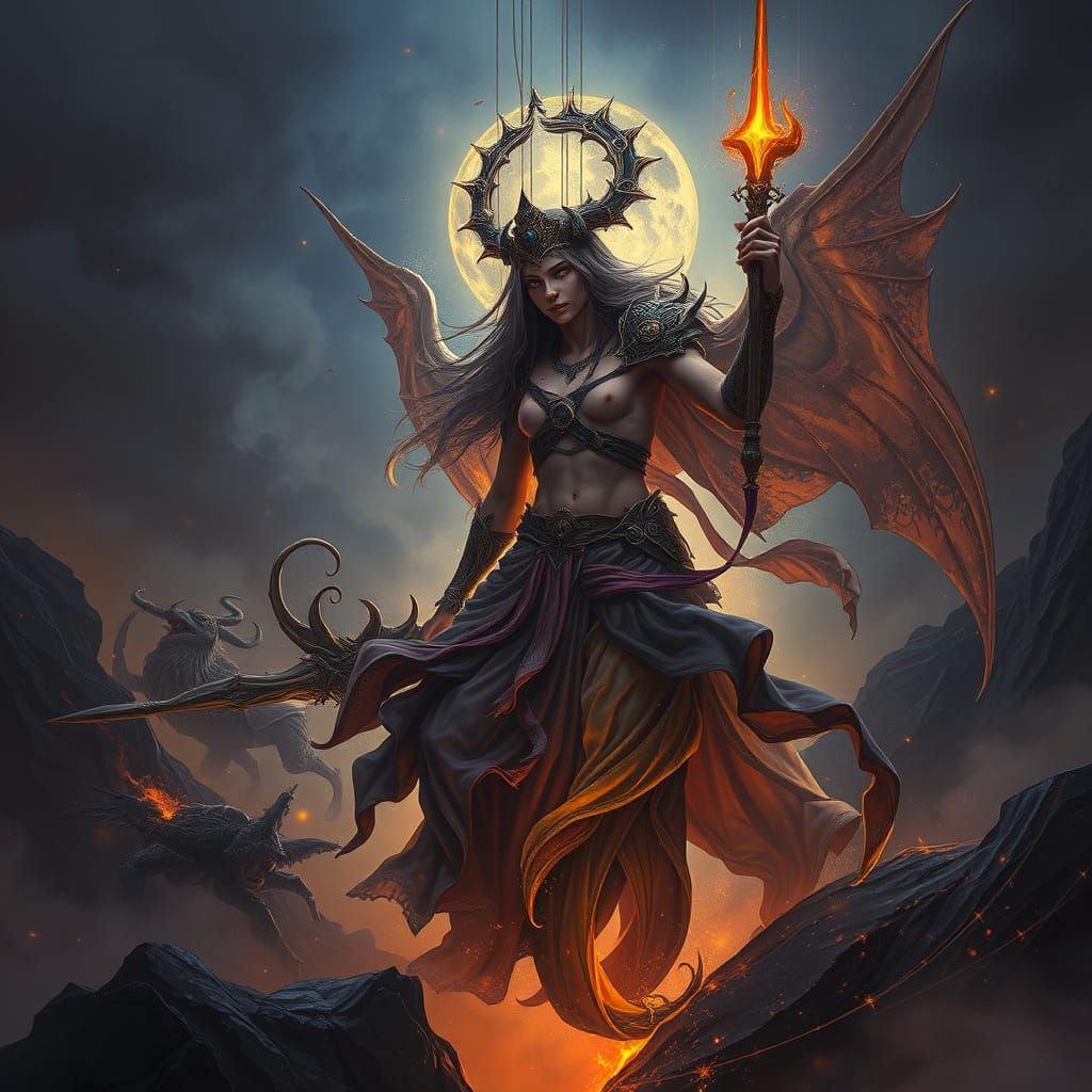 Ethereal Daïnos of Baltic Mythology in Dark Fantasy Style