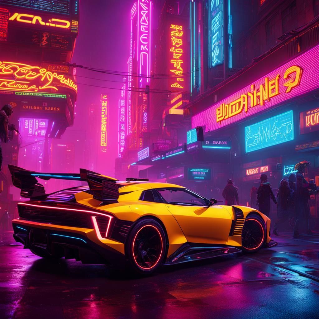 Cyberpunk Rave Scene in Neon Lights