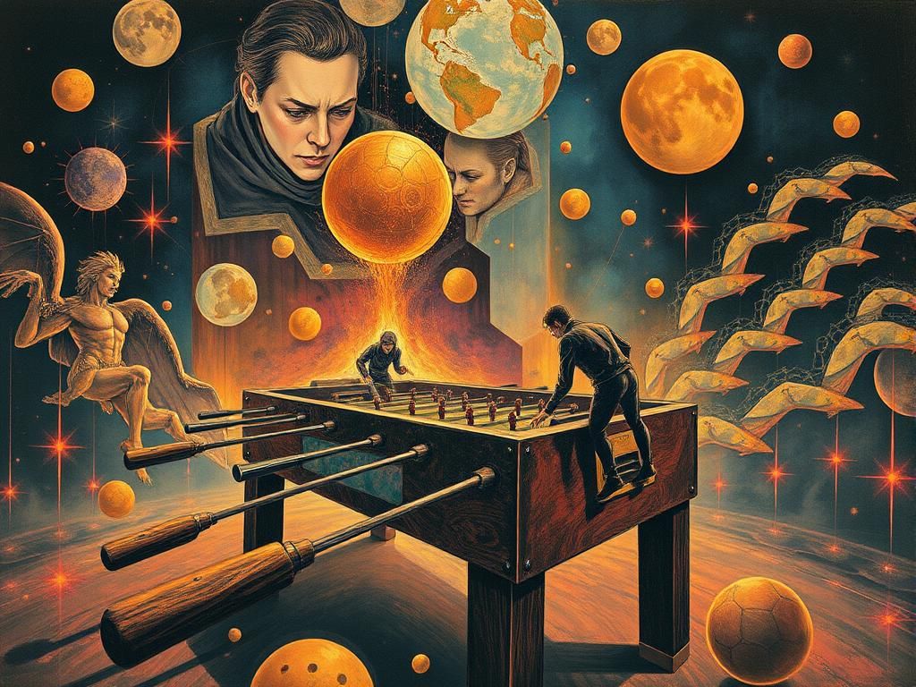 Fractal Foosball Fantasy: A Surreal Art Piece