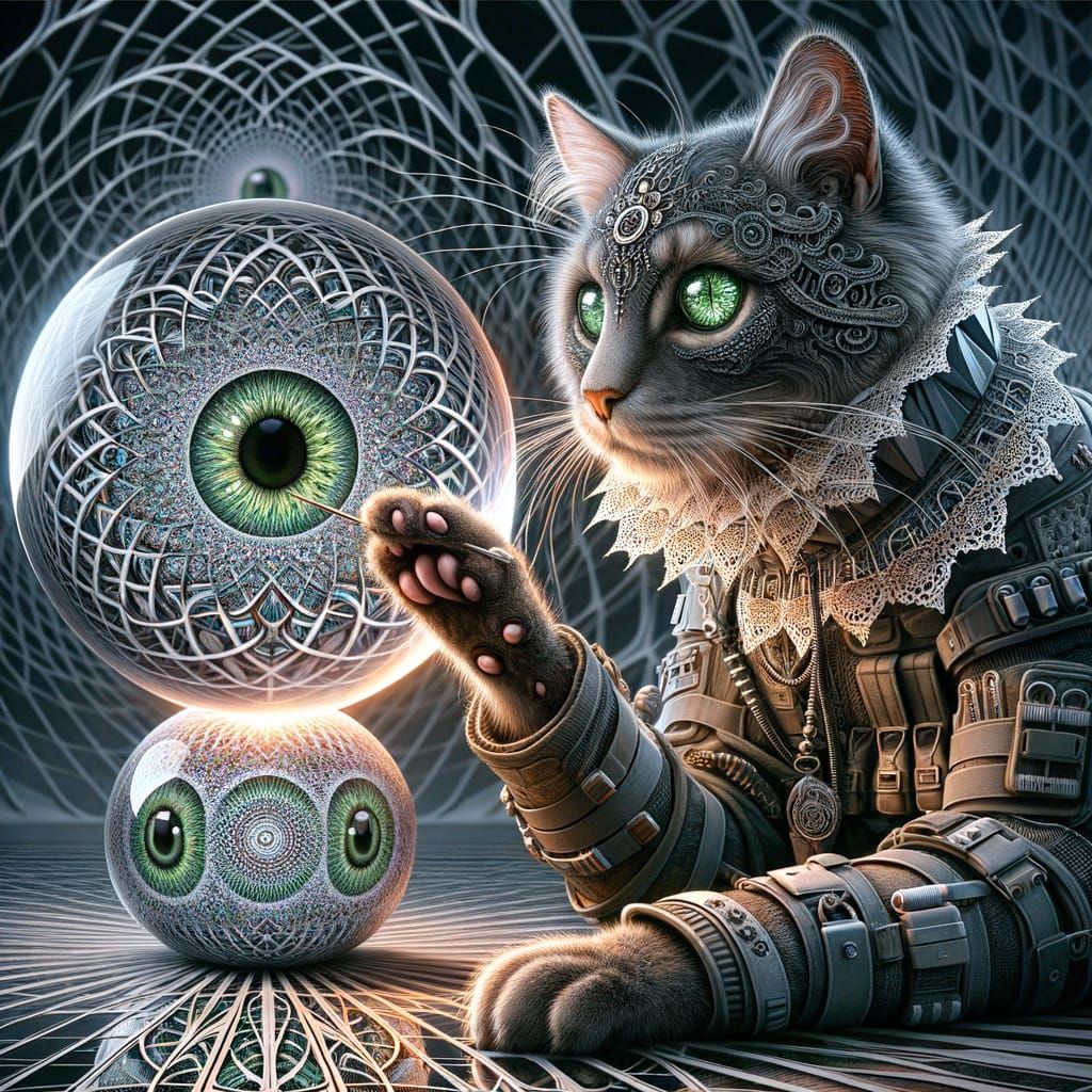 Mysterious Feline Mystic in Tactical Gear