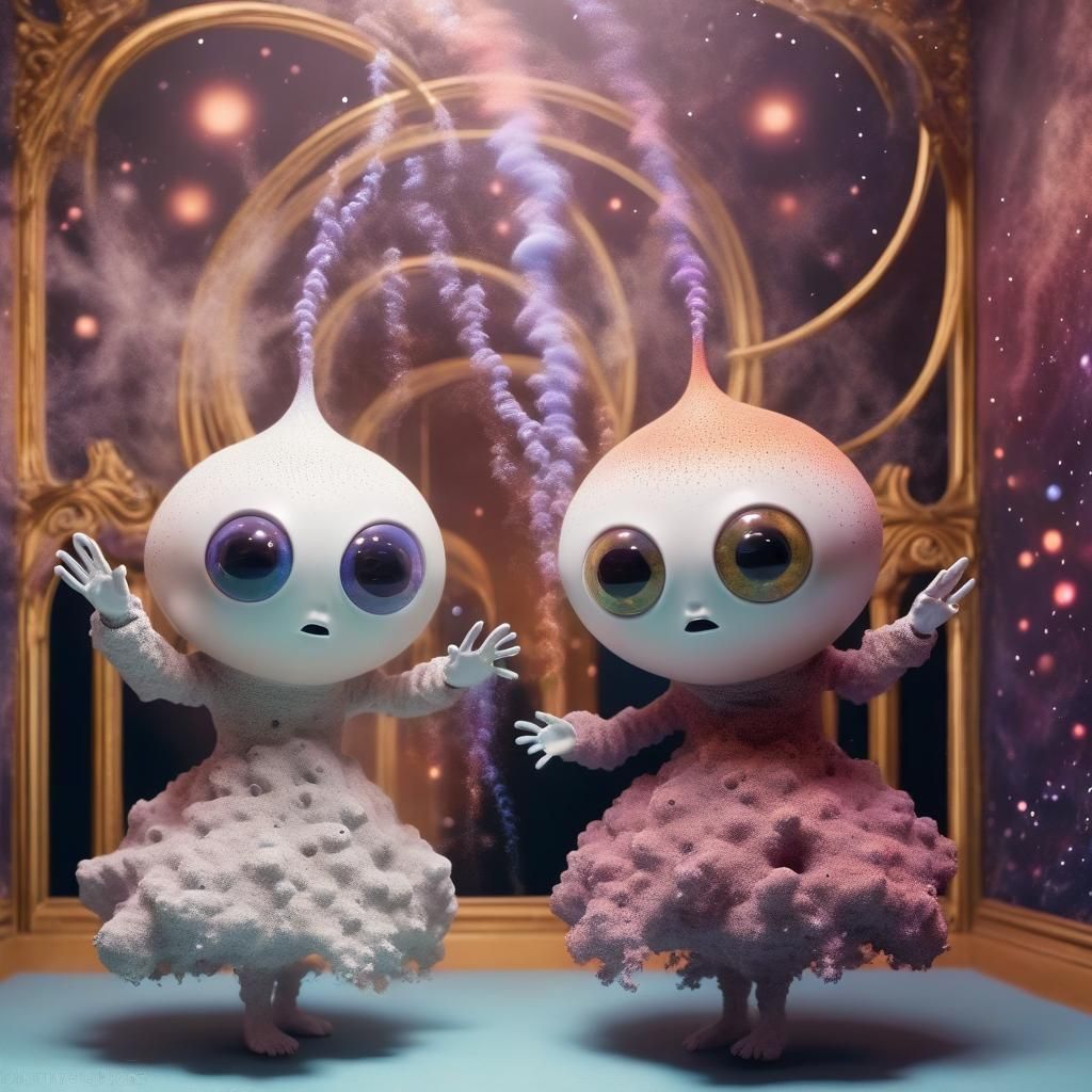 Swirling Polychrome Particles with Galactic Shadows