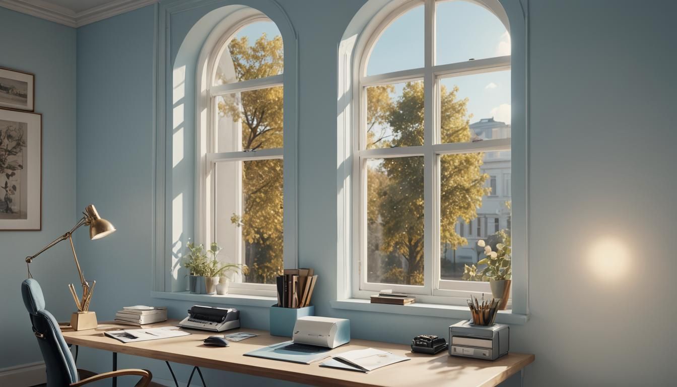 Sunlit Modern Office Broadcasting Background in Unreal Engin...