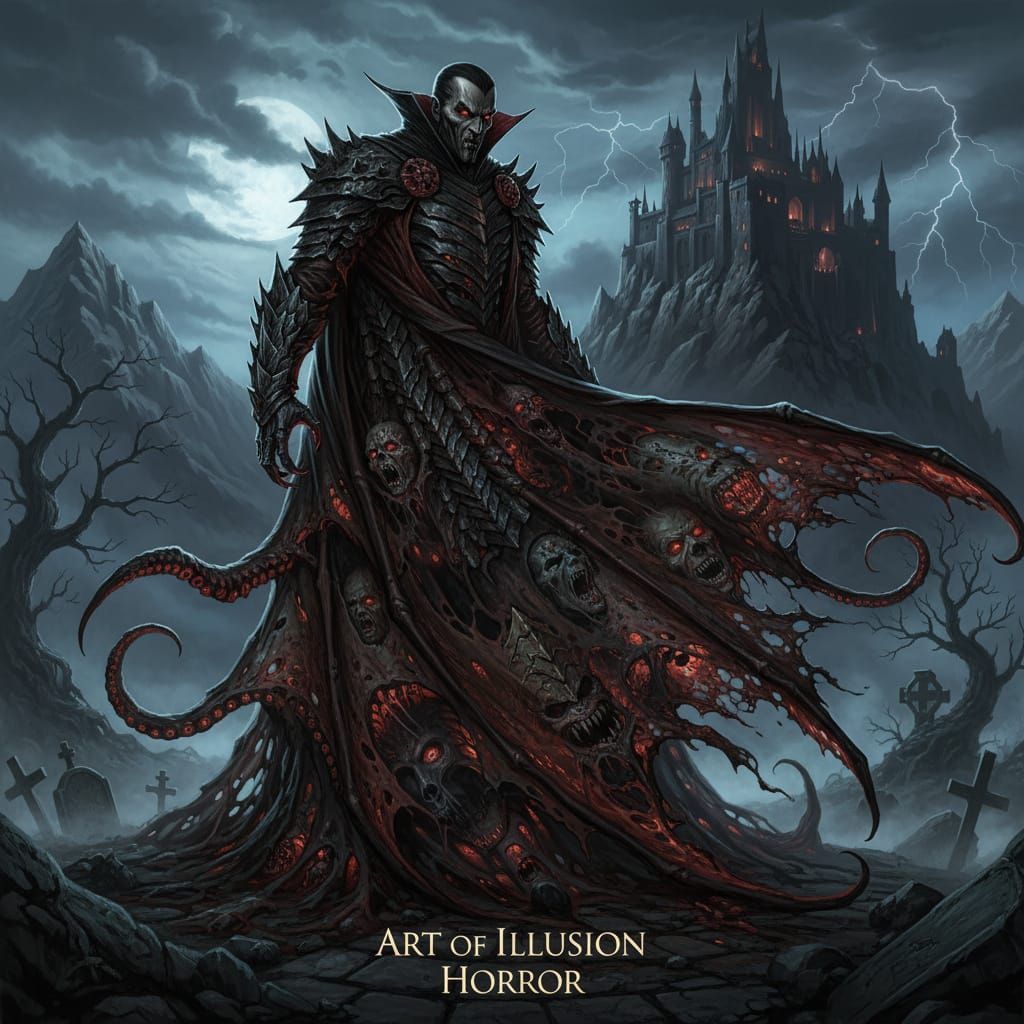 Dracula's Cape: Macabre Textures and Sinister Illusion