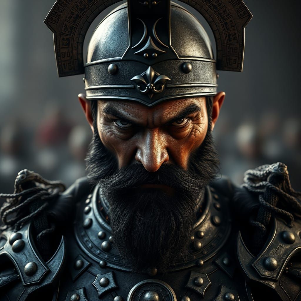 Ruthless Emperor Commands Legions in Hyperrealistic Armor