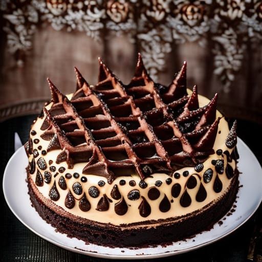 Gothic Tattoo Chocolate Cake with Spiked Collar