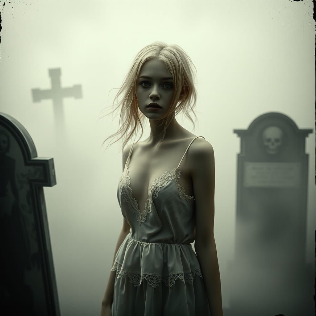 Spectral Woman in Monochrome Mist