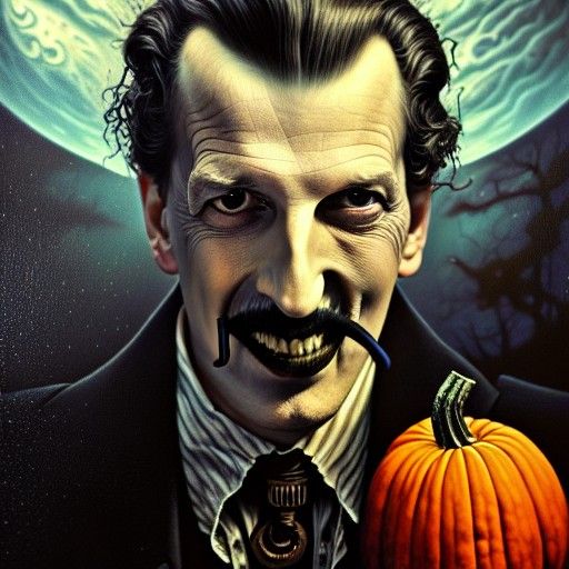 Hyperrealistic Portrait of Vincent Price in Gothic Style