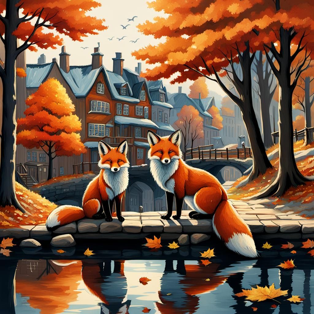 Fall and Winter Foxes in Seasonal Contrast