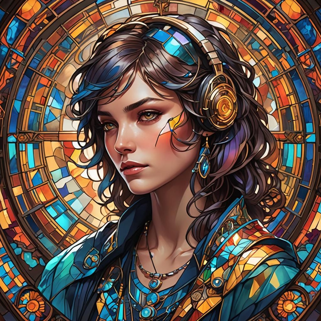 Stained Glass Art: DJ Album Cover Design