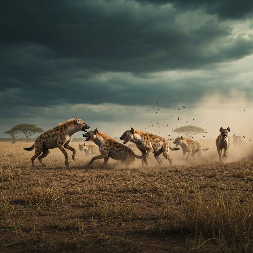 Lions vs Hyenas: Hyperrealistic Savannah Showdown