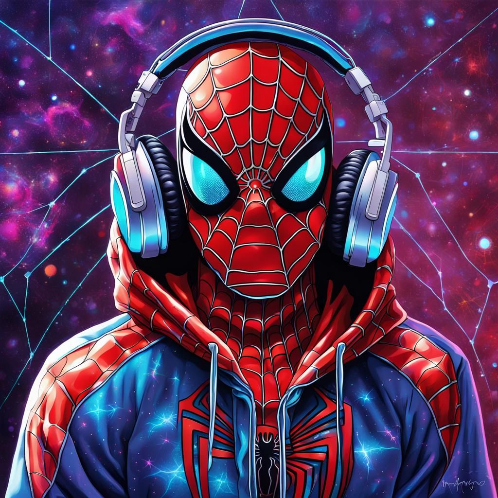 Miles Morales Spider-Man with Hoodie: Astral Illustration