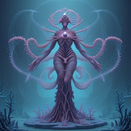 Mobile Coral Throne with Crystal Orbit