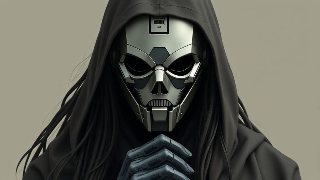 Mechanical Mask in Moebius Minimalist Style