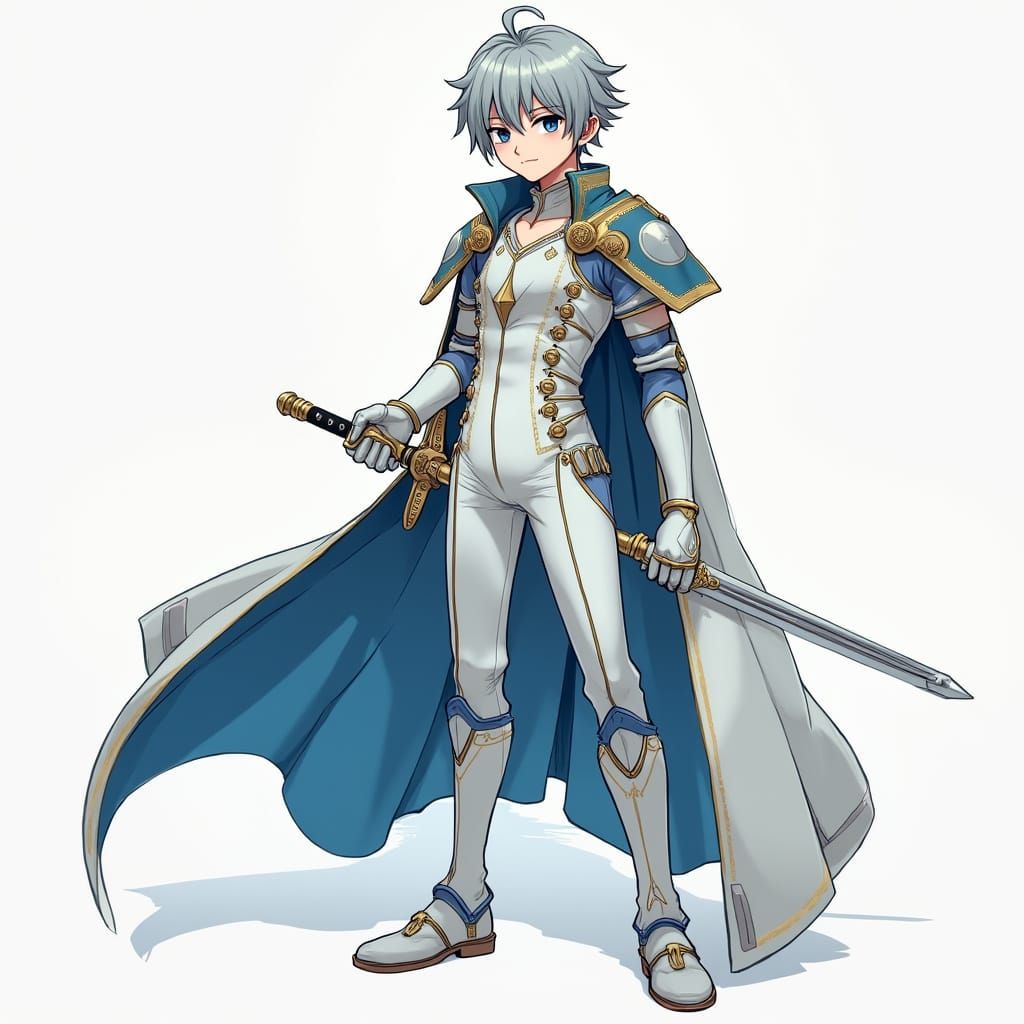 Boy with Rapier in Futuristic Art Style