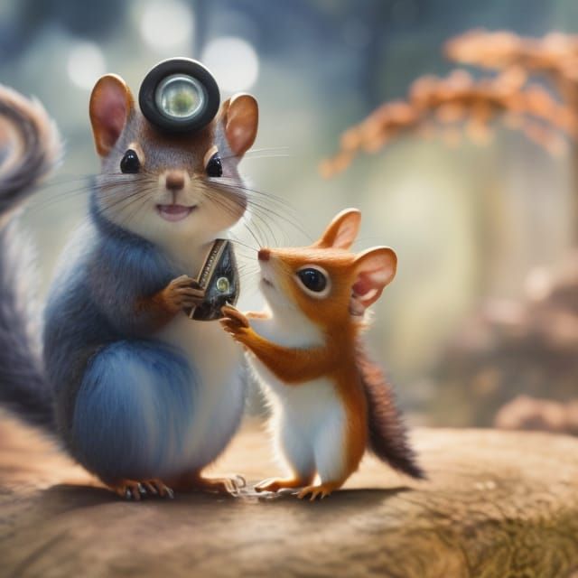 Cute Squirrel Illustration in Watercolor Style