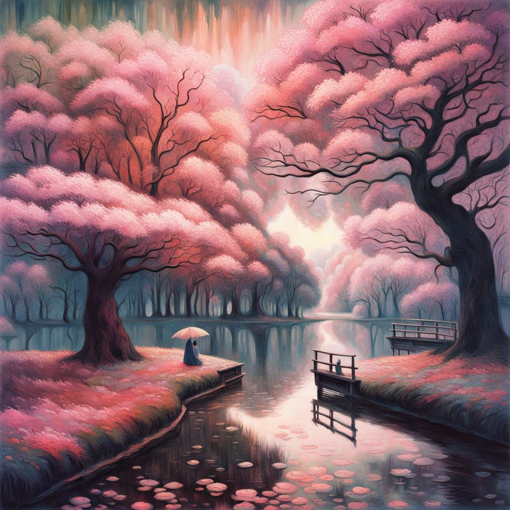 Enchanted Forest in Warm, Iridescent Light