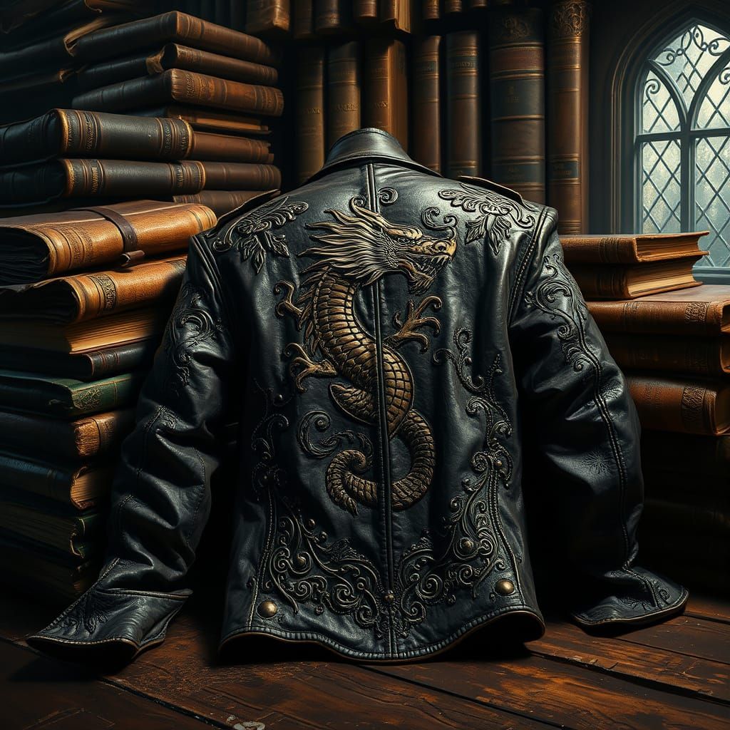 Dragon Leather Jacket and Books, Jugendstil
