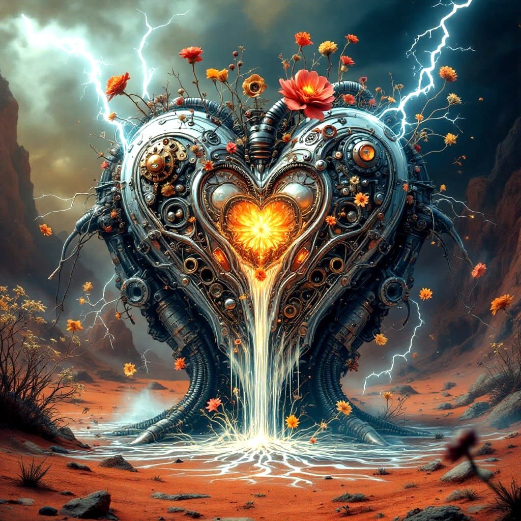 Mechanical Botanical Heart Fantasy v3