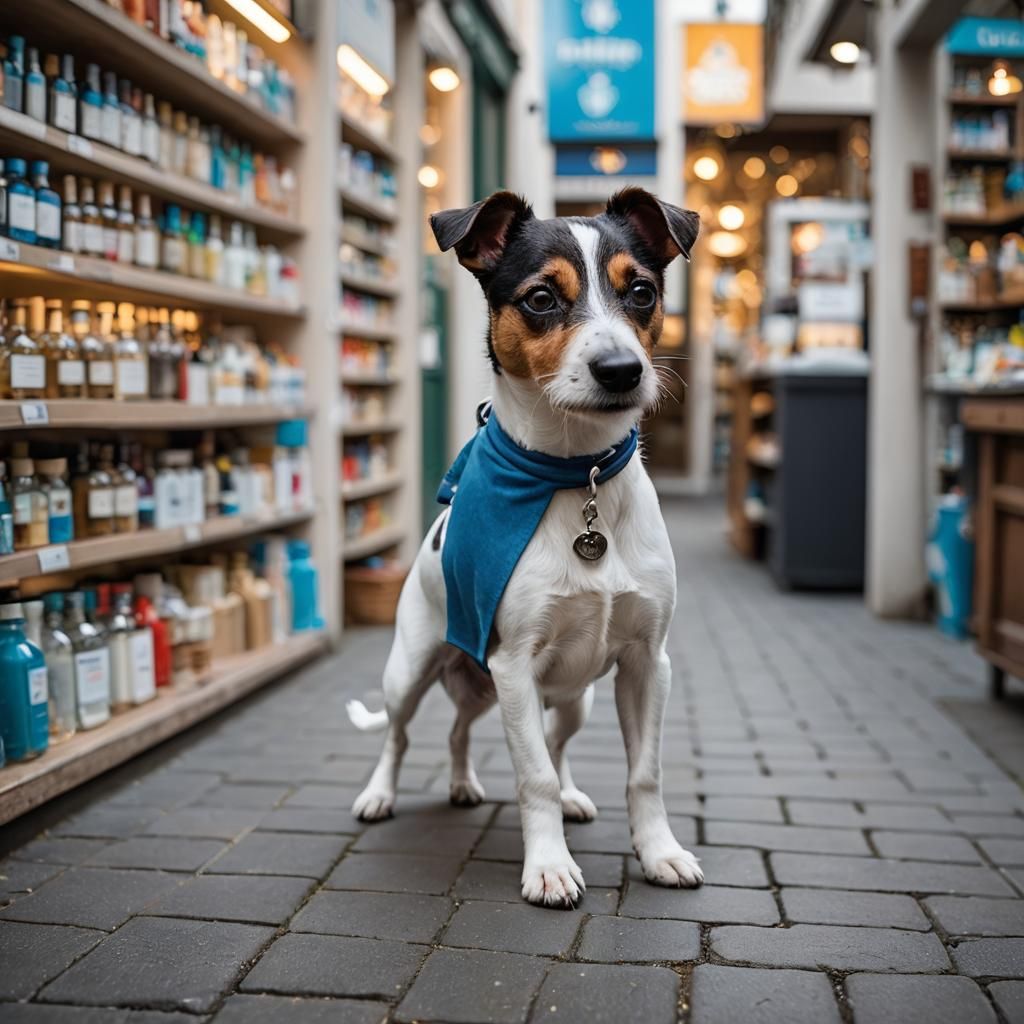 Jack Russell Terrier at Modern Pharmacy