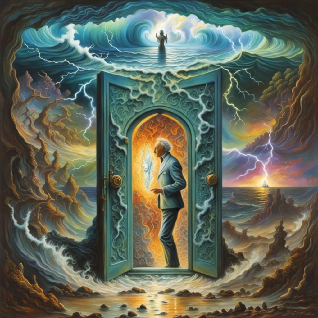 Surreal Doorway to a Turbulent Sea
