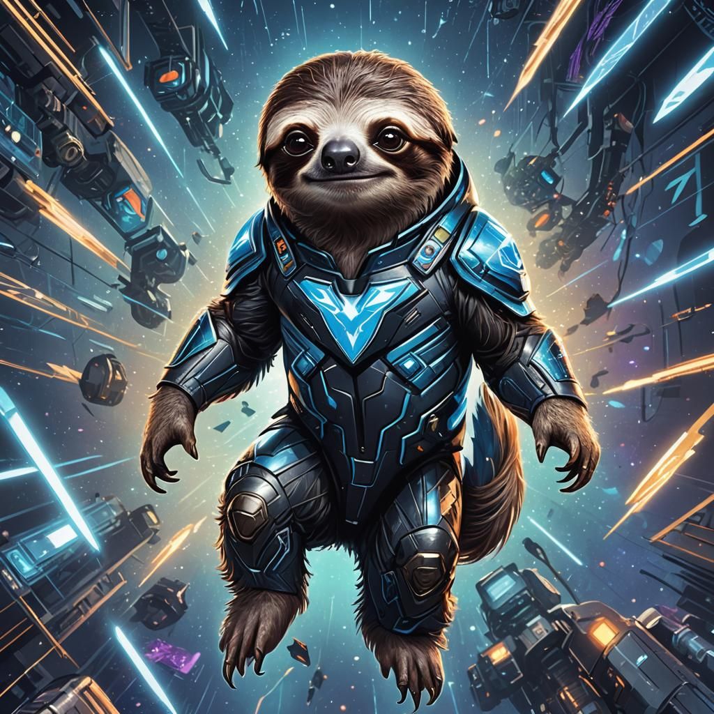 Sloth in Cybernetic Nightwing Costume, Astral Illustration
