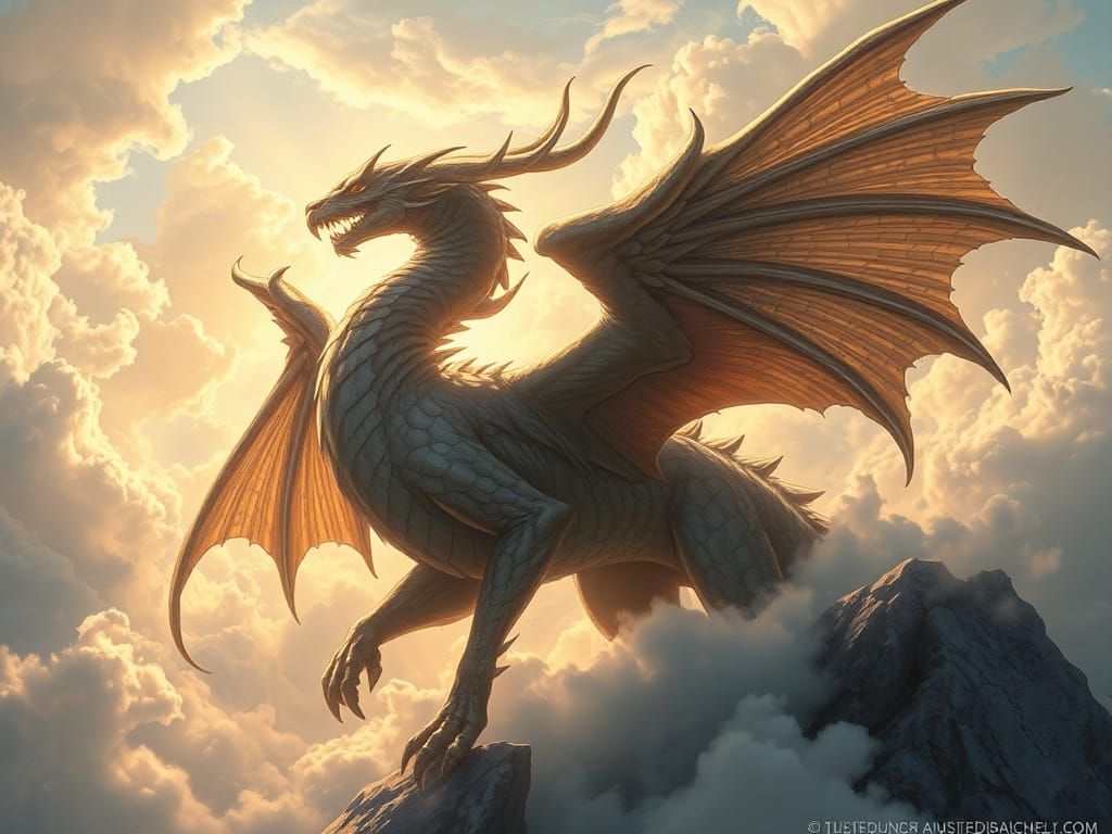 Heroic Mythical Creature in Dreamlike Landscape