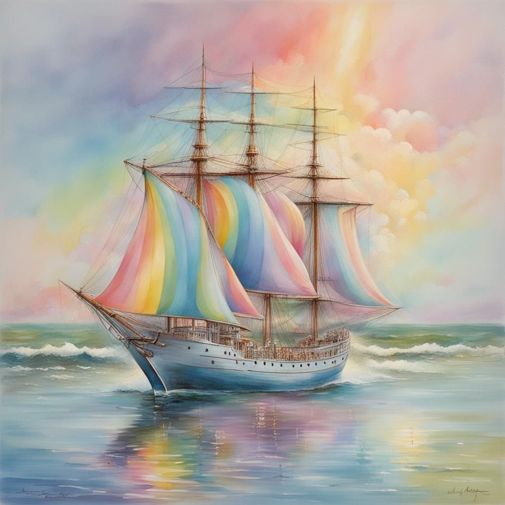 Pastel Rainbow Dreamscape: Delicate Colors