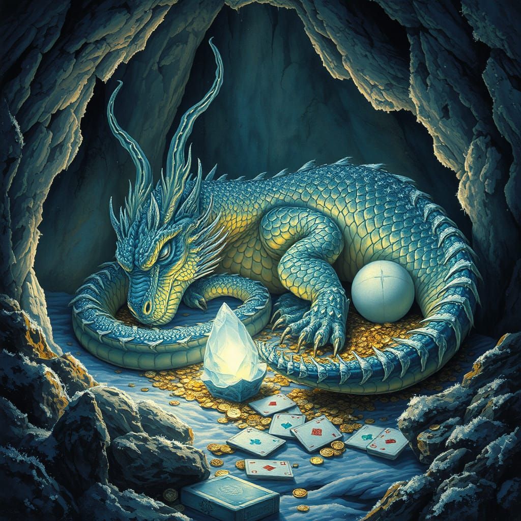 Ethereal Dragon's Lair in Frosty Splendor