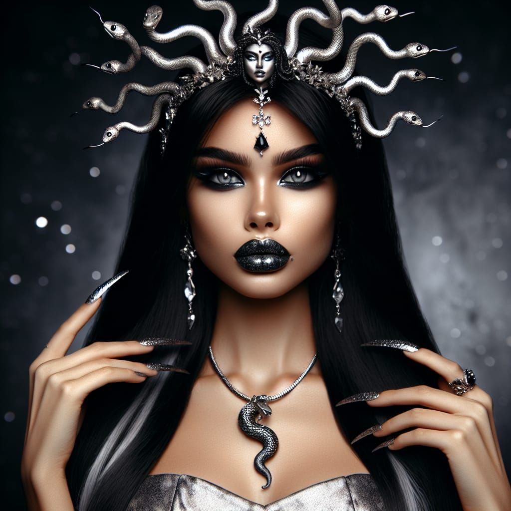 Gothic Serpent Queen with Medusa Tiara