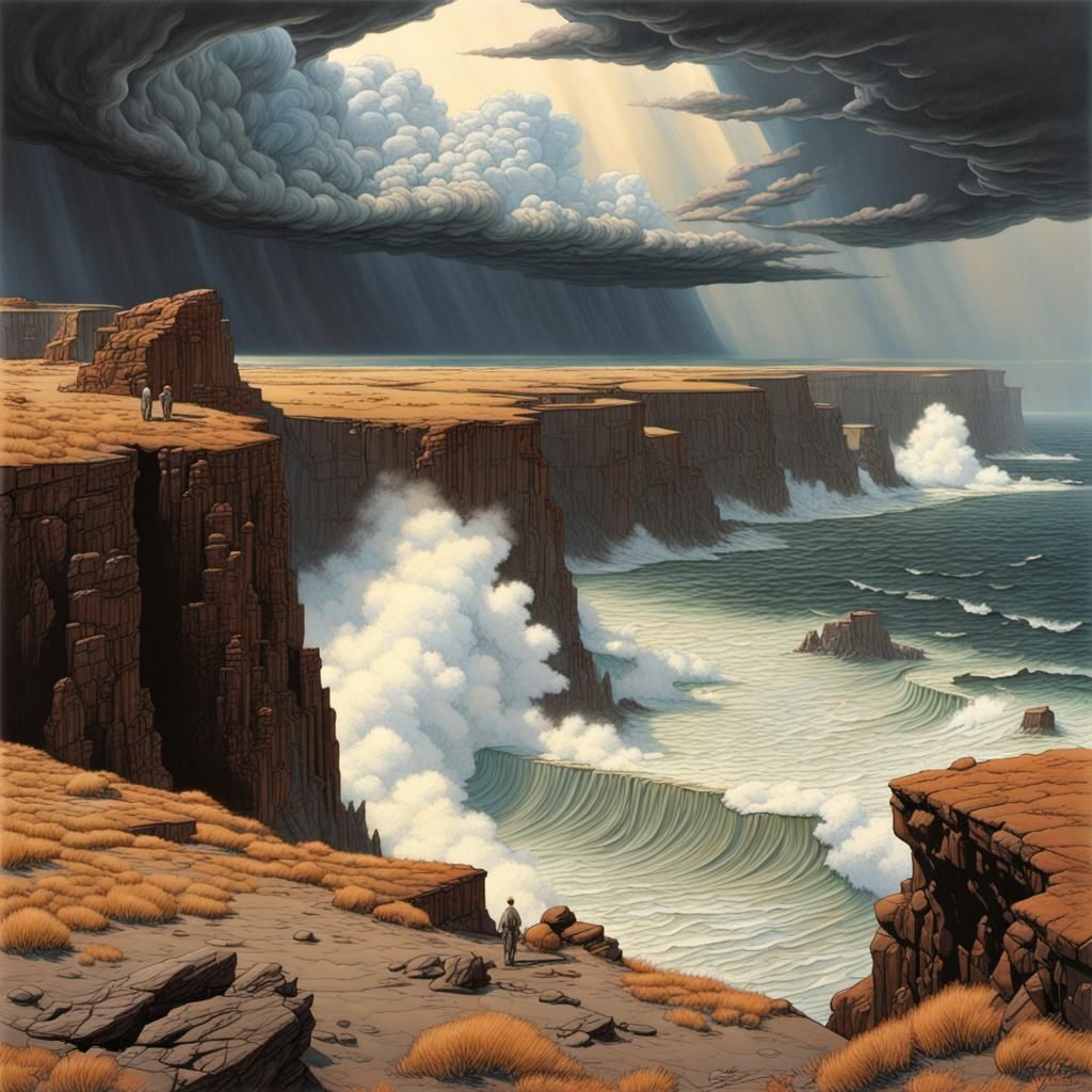 Post-Apocalyptic Coastline in Hyperrealistic Style