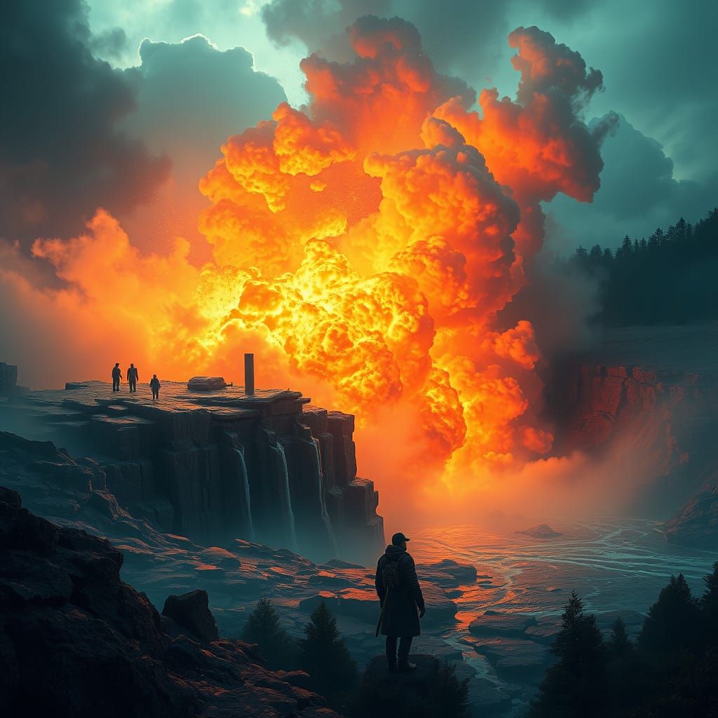 Epic Cinematic Geyser Explosion in Brilliant Color
