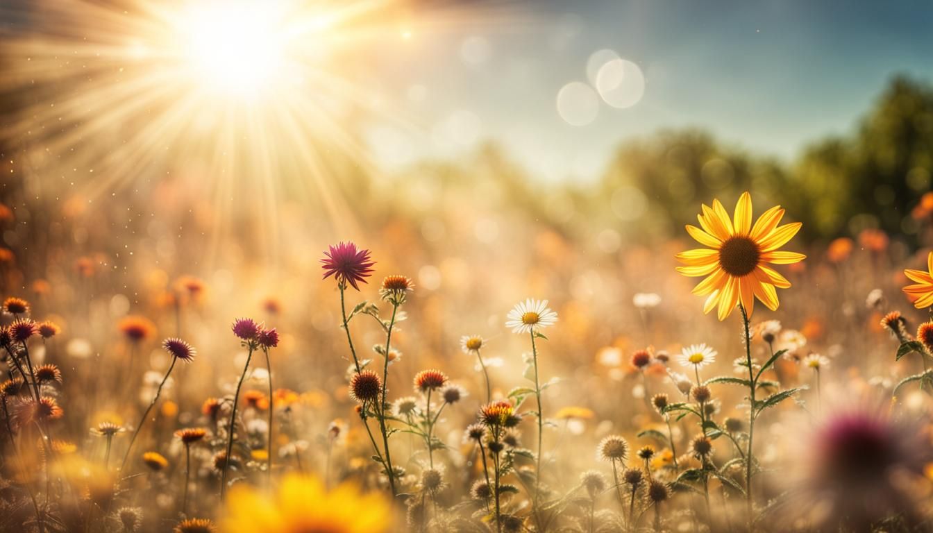 Secret Flower Garden in Sunlight