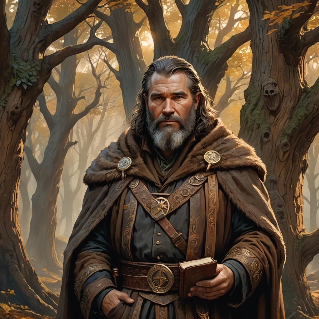 Friendly Barbarian Portrait in Mystical Forest