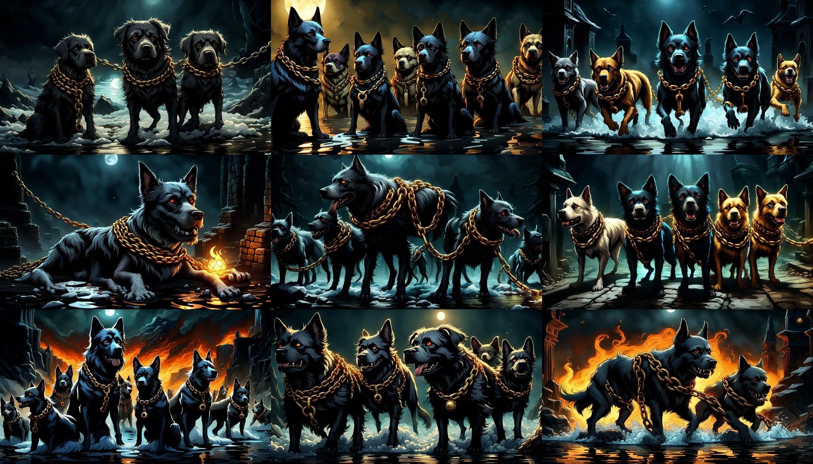 Hellhounds Leashed: Sinister Art, Shadow Depth