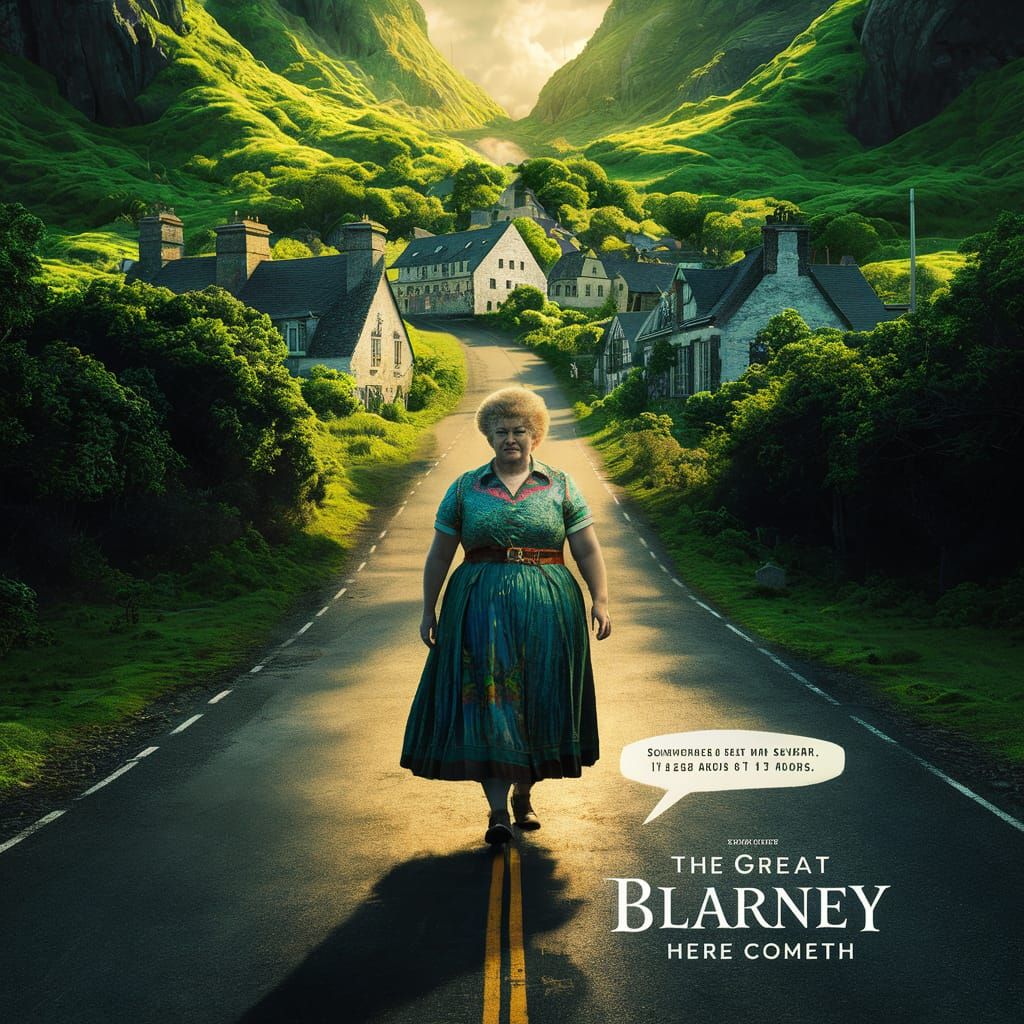 Irish Village Movie Poster in Unreal Engine 5