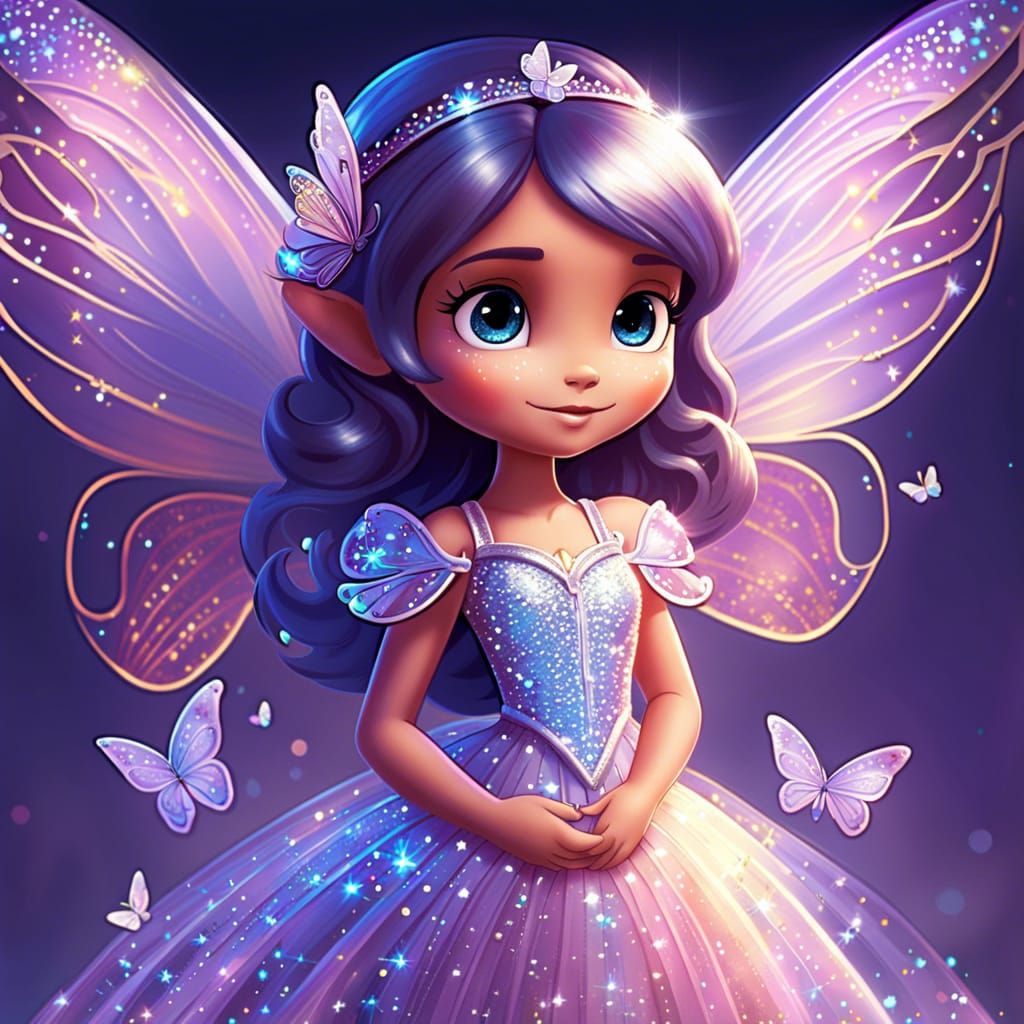 Sparkly Fairy Princess in Pixar Style