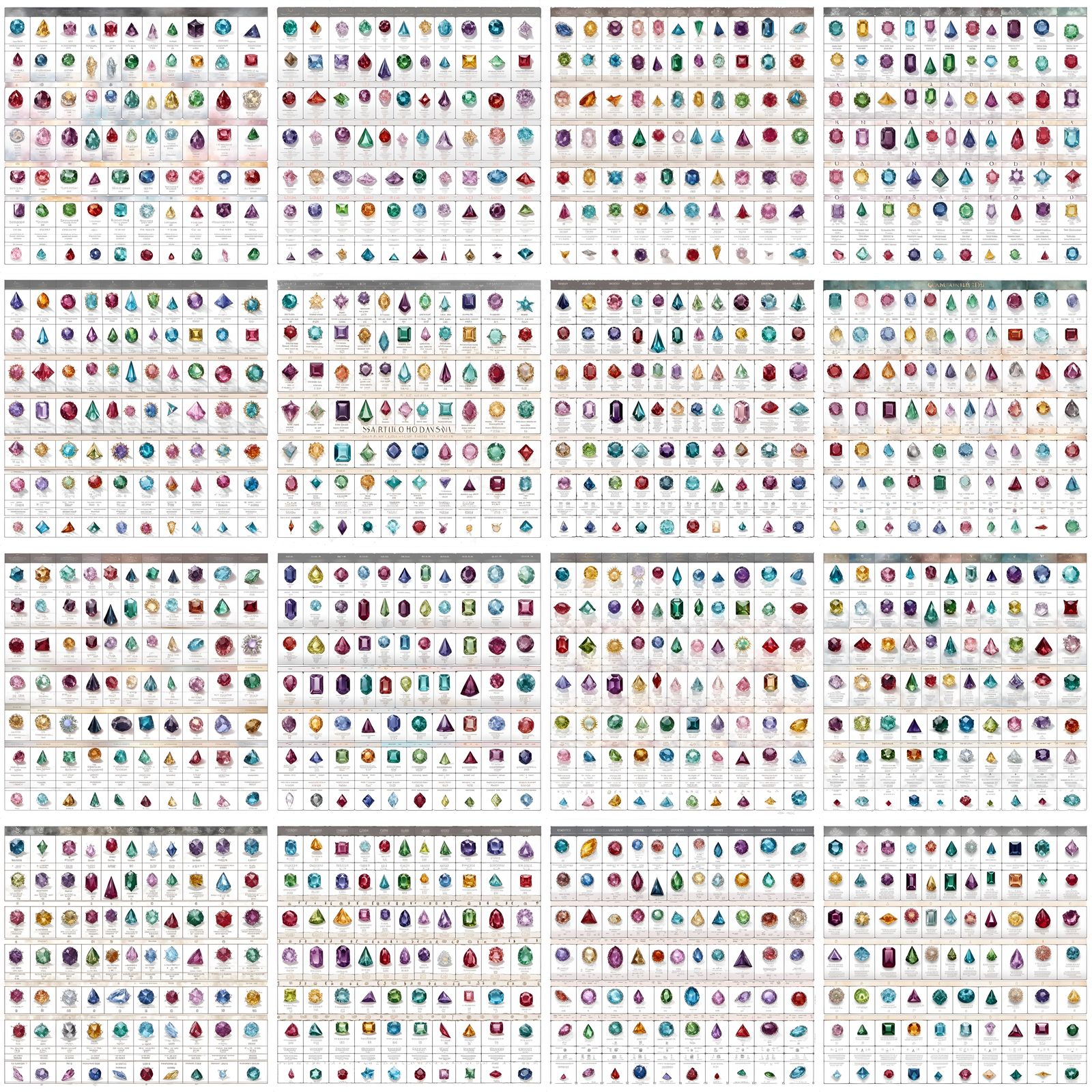 Hyperrealistic Gemstone Variations in 3D